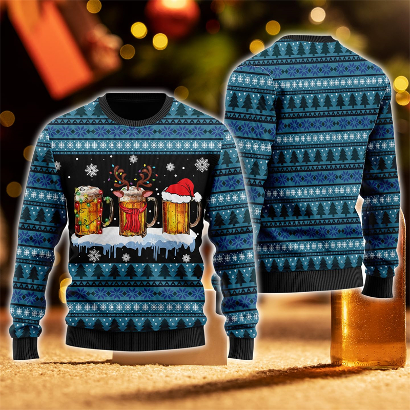 Mens Xmas Fashion - 2026 New Fashion Beer Graphic Ugly