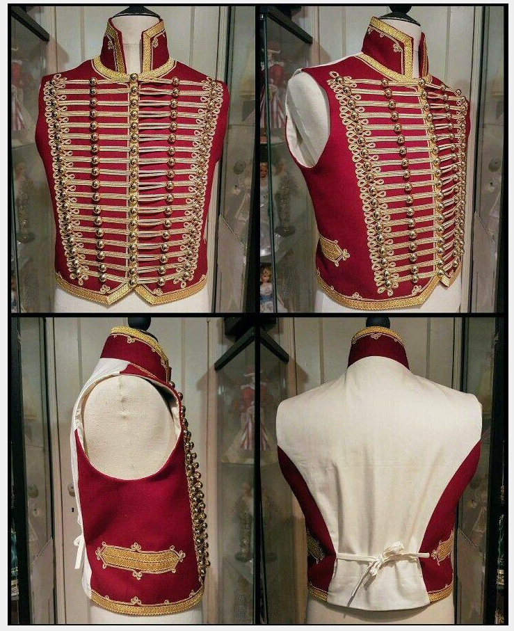 Mens Fashion Vest - Military Napoleonic Hussars Cosplay Costume Vest