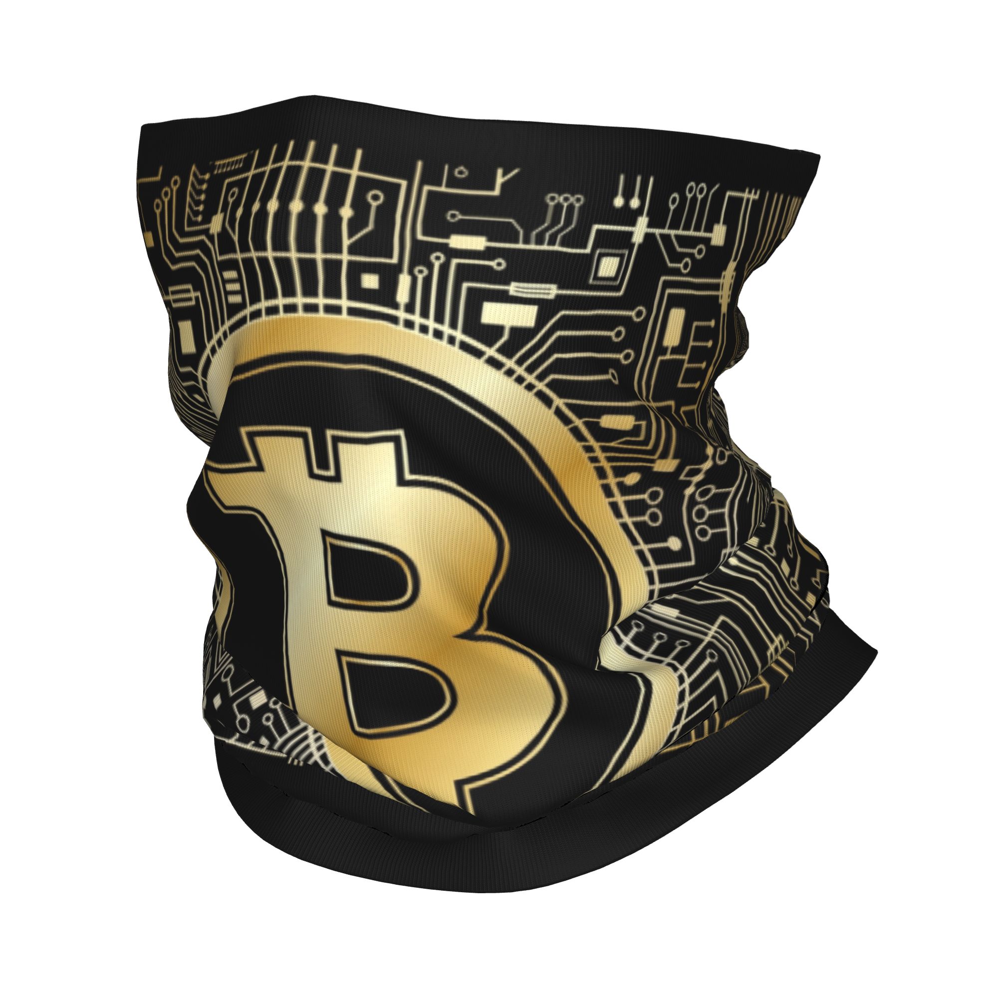 Mens Fashion Hacks - Custom Golden Bitcoin Majestic Motherboard Bandana