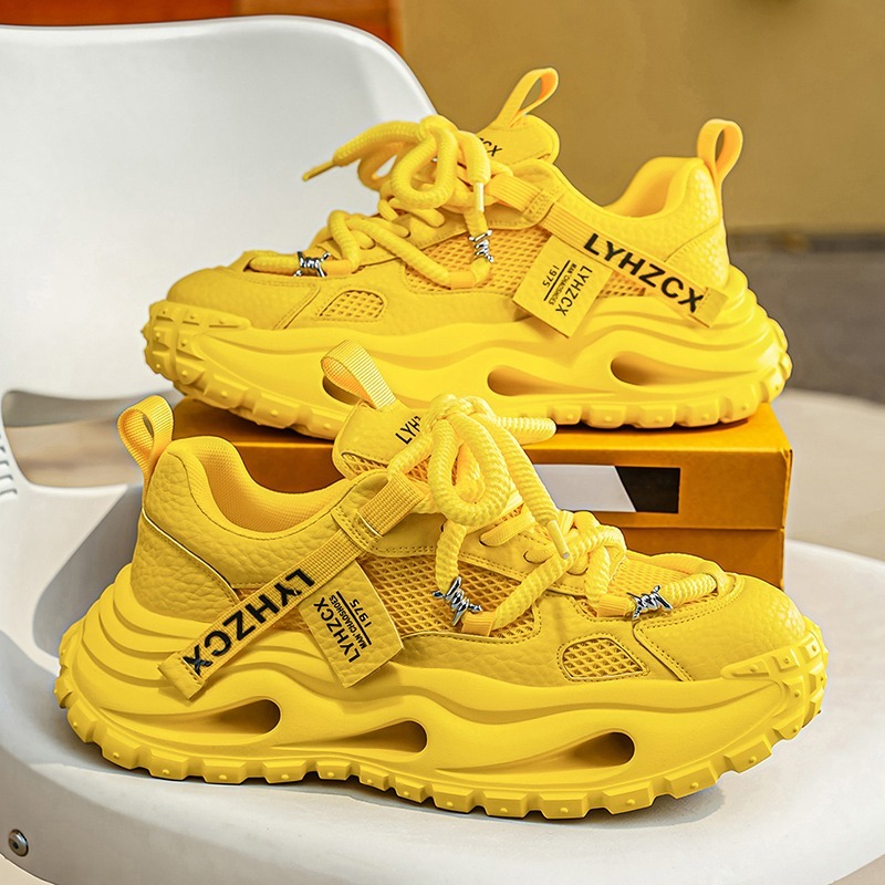 Yellow Men'S Fashion - 2026 Men‘s Yellow Platform Dad Shoes