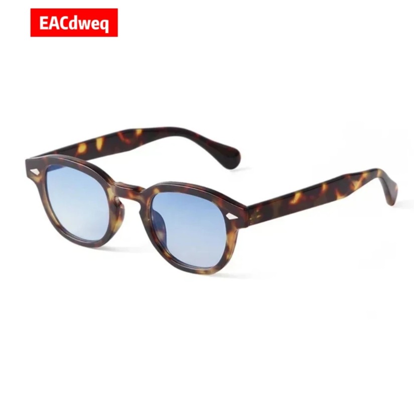 Yellow Men'S Fashion - Vintage Rivet High Quality Round Sunglasses