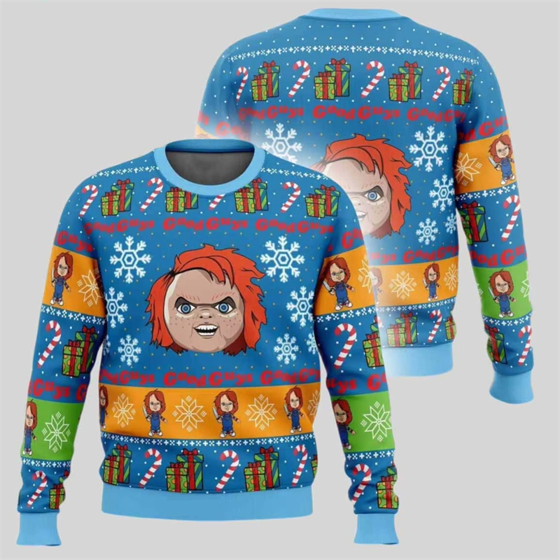 Mens Xmas Fashion - Fashion Chucky Graphic Ugly Christmas Sweater
