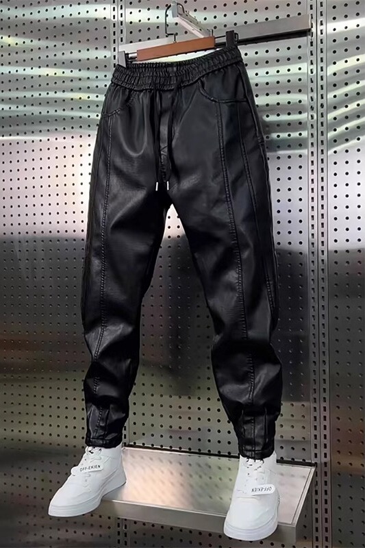Leather Pants Men's Hip Hop Ha – Jogger Sweatpants Men Bewertung und Preis