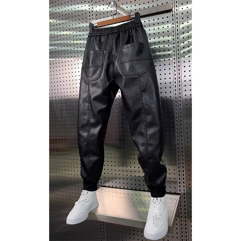 Leather Pants Men's Hip Hop Ha – Jogger Sweatpants Men Bewertung und Preis