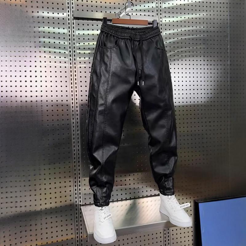 Leather Pants Men's Hip Hop Ha – Jogger Sweatpants Men Bewertung und Preis