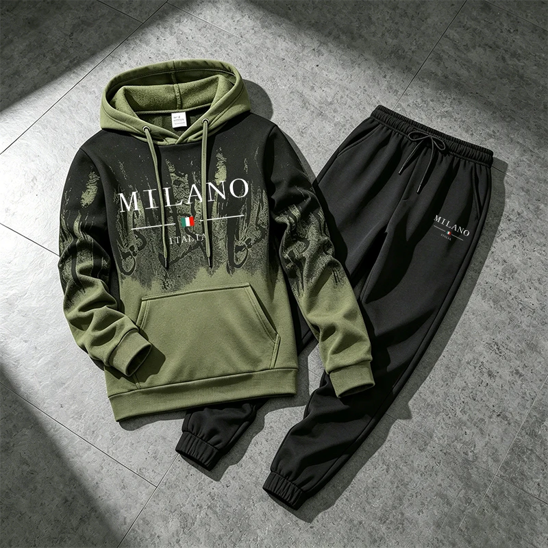 Italy Fashion Sportswear 2pcs  – Jogger Sweatpants Men Bewertung und Preis