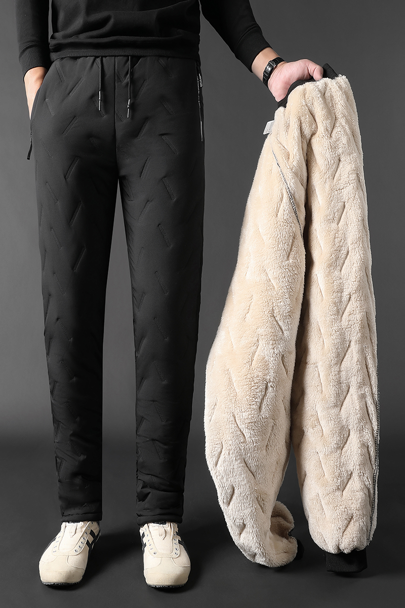 Winter Zip Pockets Thicken Fle – Jogger Sweatpants Men Bewertung und Preis