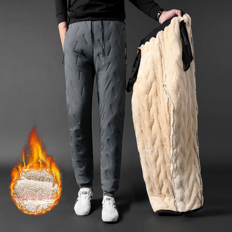 Winter Zip Pockets Thicken Fle – Jogger Sweatpants Men Bewertung und Preis