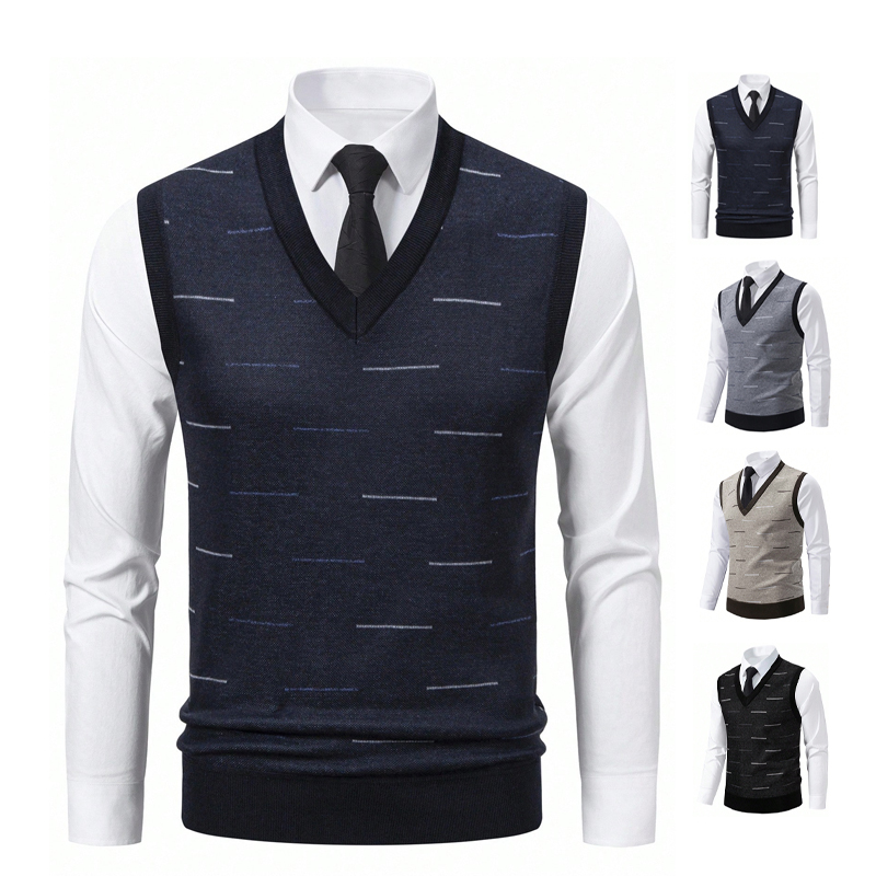 2026 Men's Knit Vest V-Neck Fa – Mens Fashion Vest Bewertung und Preis