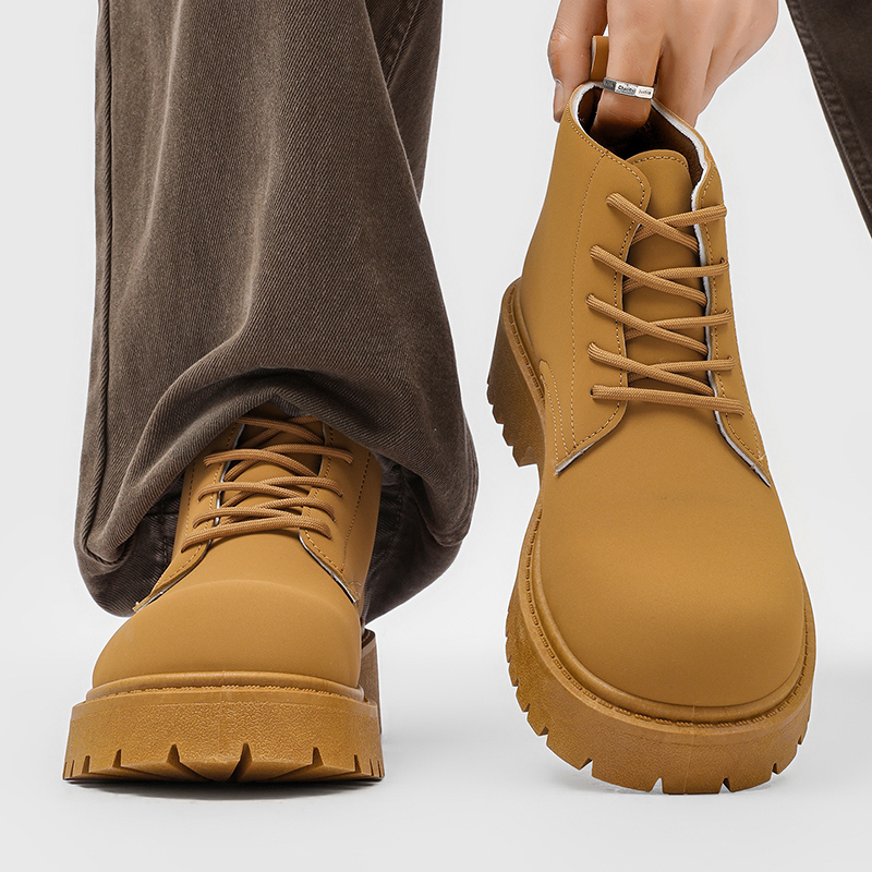 100%Genuine Leather Mens Boots – Yellow Men'S Fashion Bewertung und Preis