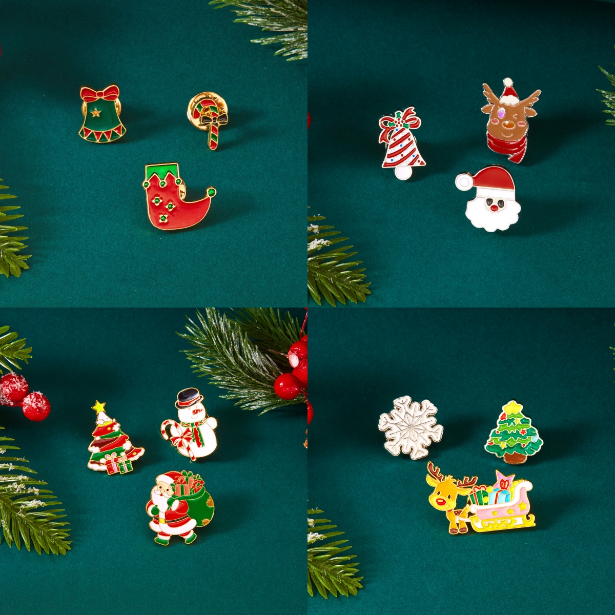 3pcs/set Christmas Brooch For  – Mens Xmas Fashion Bewertung und Preis