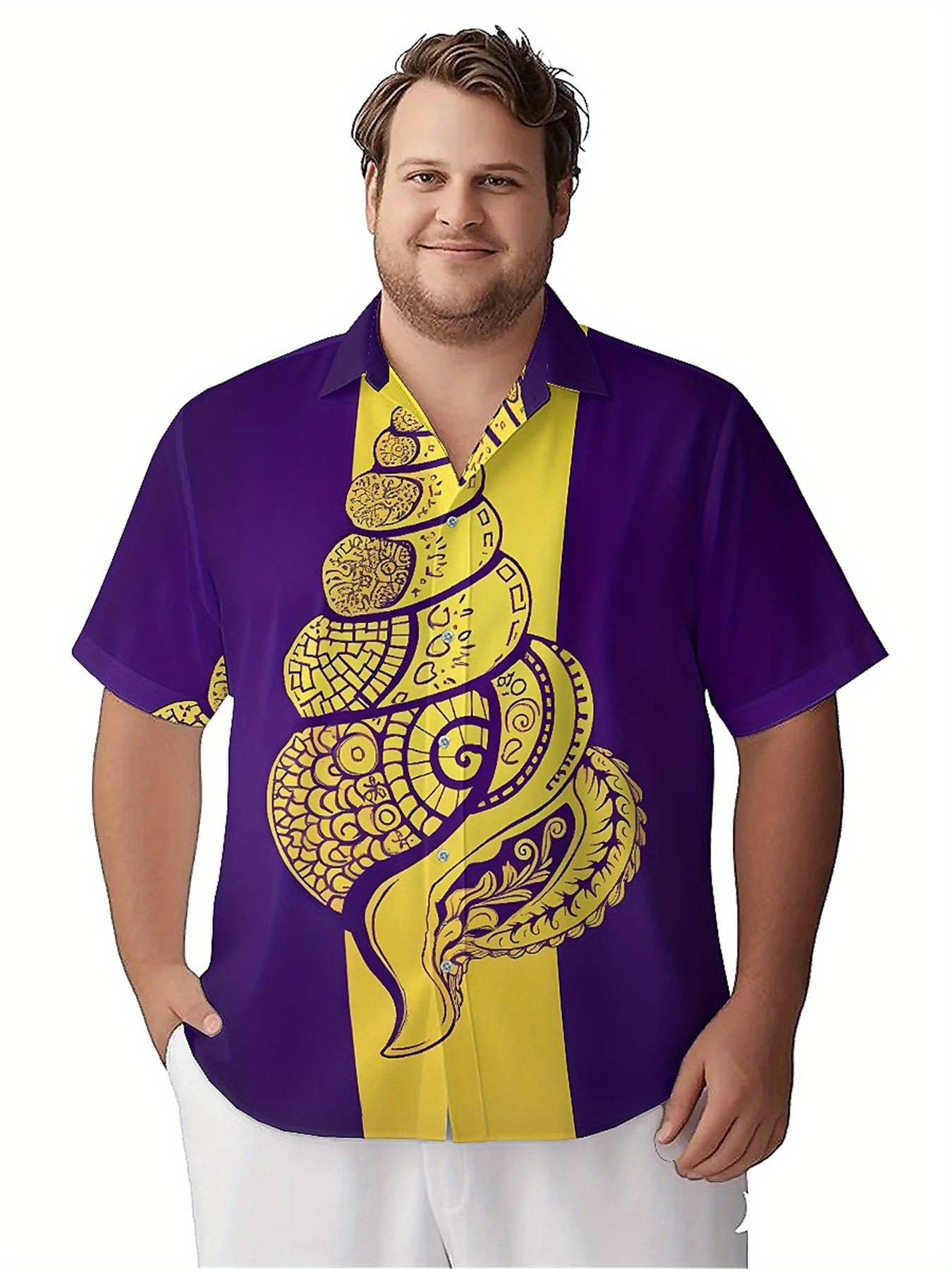 Men's Plus Size Hawaiian Shirt – Yellow Men'S Fashion Bewertung und Preis