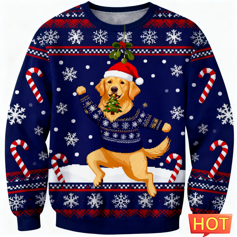 2026 New Golden Retriever Grap – Mens Xmas Fashion Bewertung und Preis