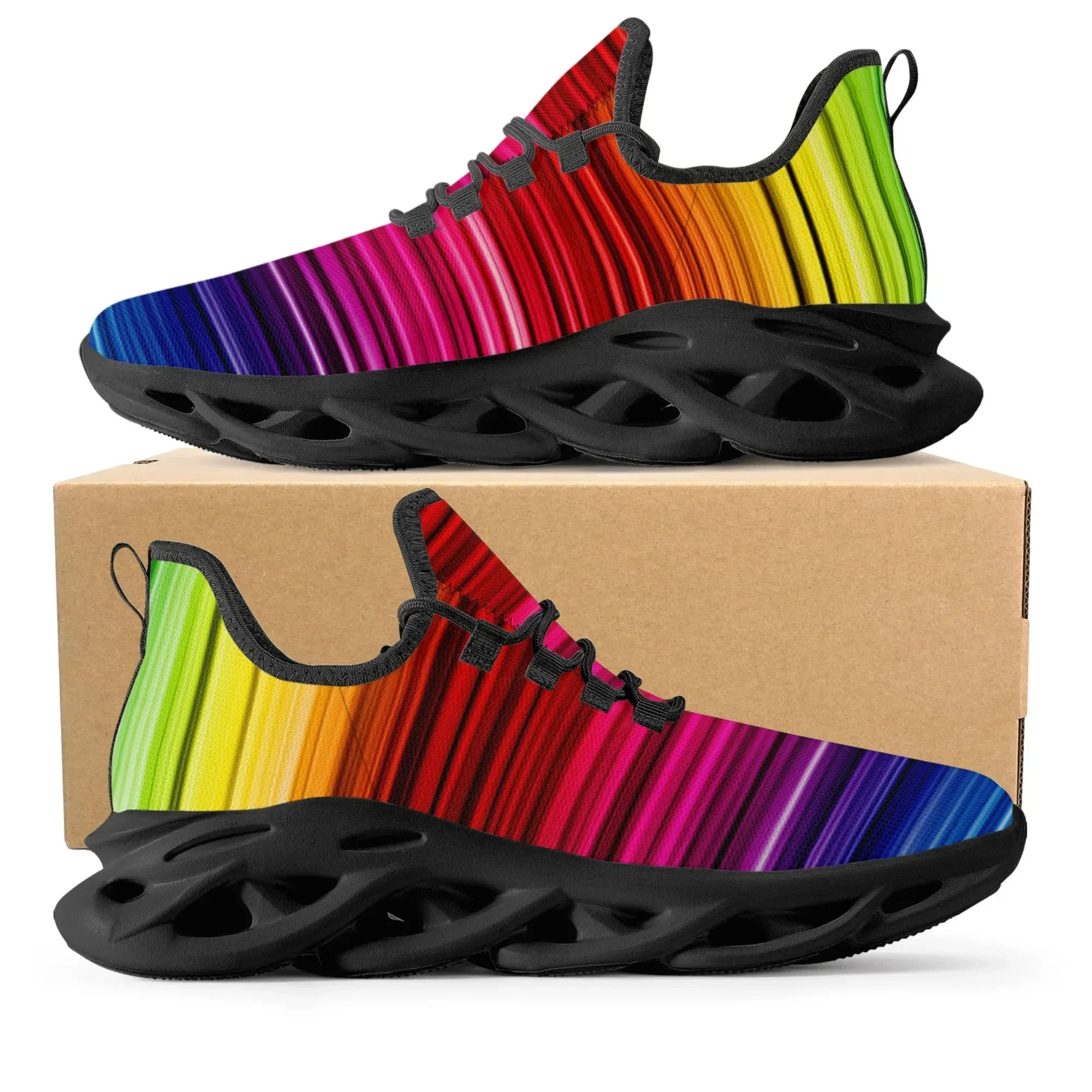 Colorful Rainbow Design Fashio – Men'S Fashion Running Shoes Bewertung und Preis