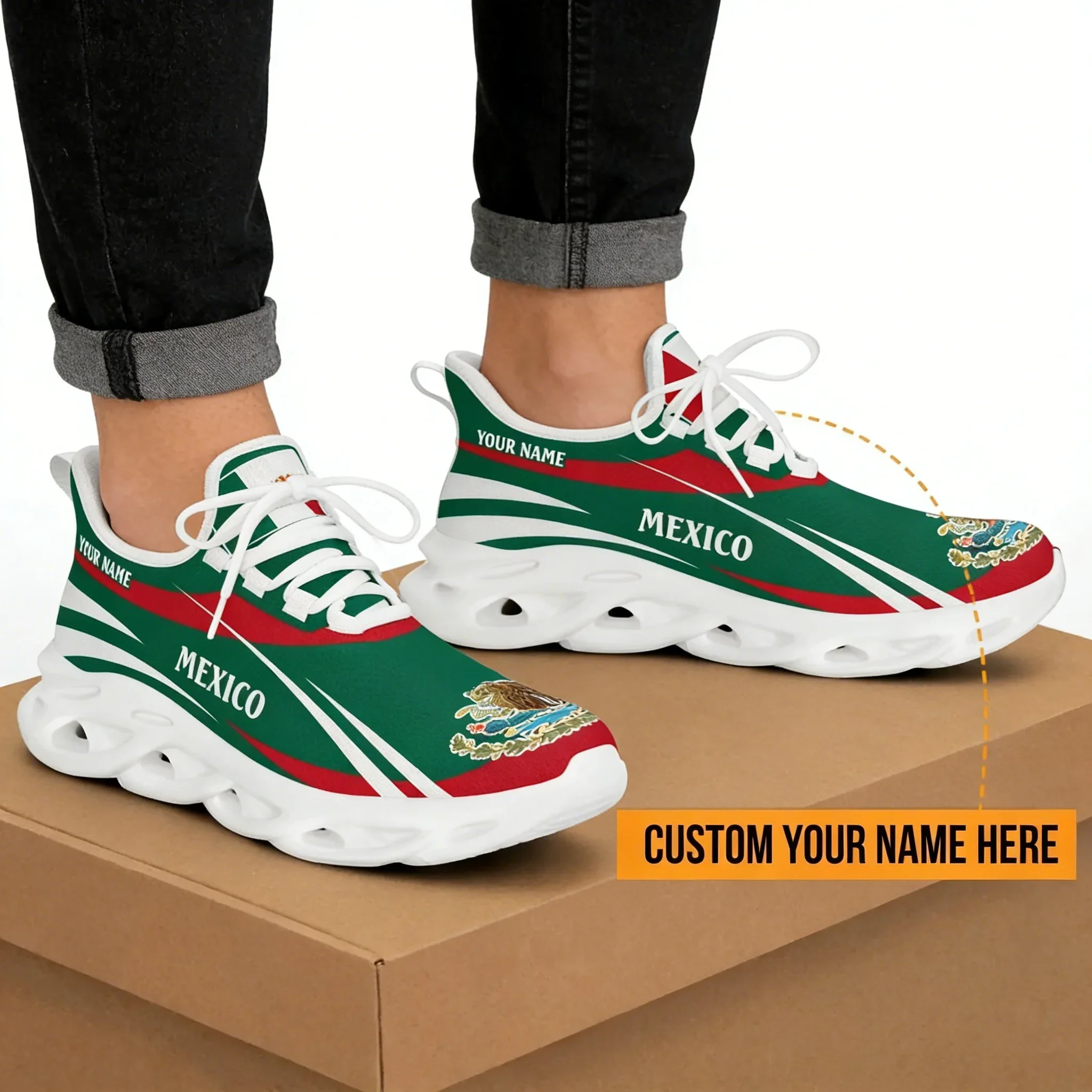 Mexico Flag Men's Sneakers - N – Men'S Fashion Running Shoes Bewertung und Preis