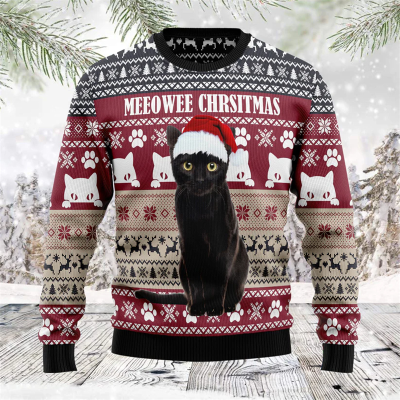 2026 New Funny Cat Pattern Ugl – Mens Xmas Fashion Bewertung und Preis