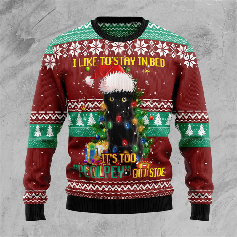 2026 New Funny Cat Pattern Ugl – Mens Xmas Fashion Bewertung und Preis