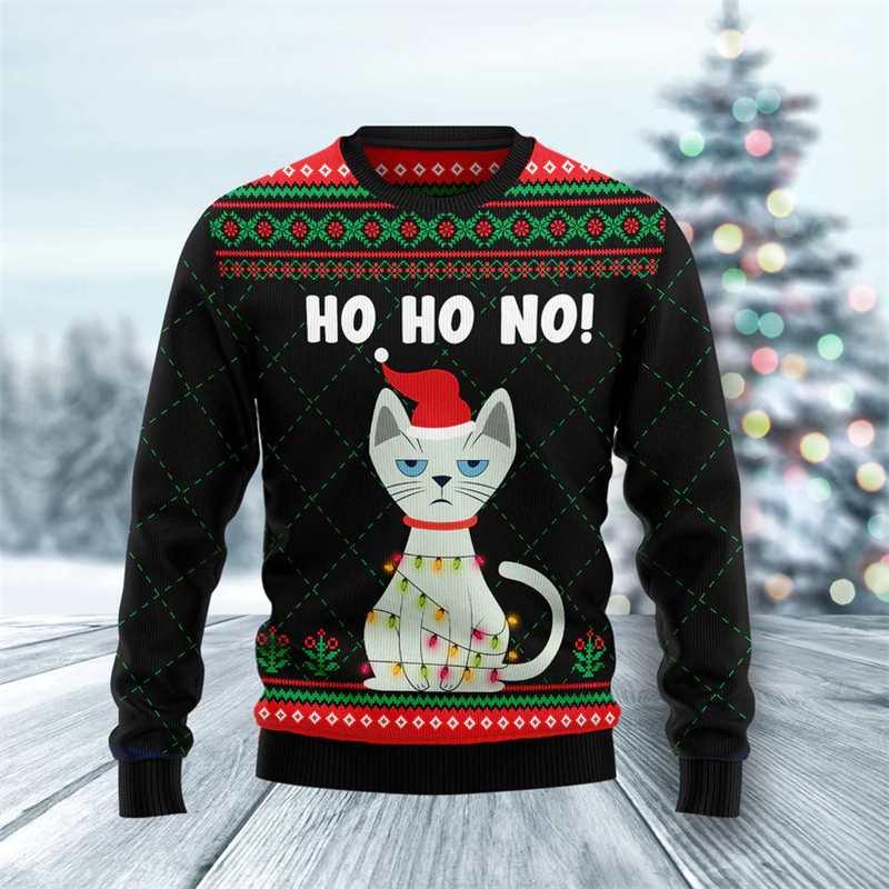 2026 New Funny Cat Pattern Ugl – Mens Xmas Fashion Bewertung und Preis