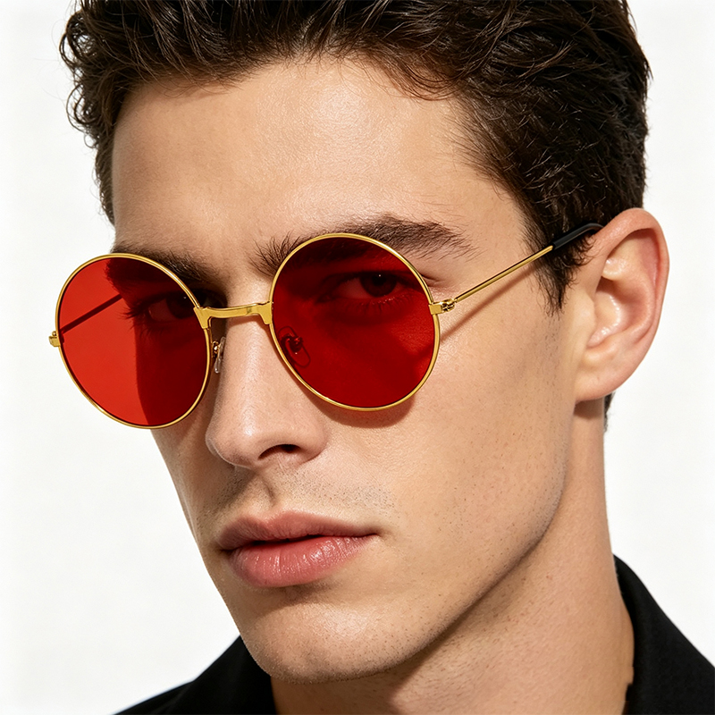 Classic Vintage Round Frame Su – Yellow Men'S Fashion Bewertung und Preis